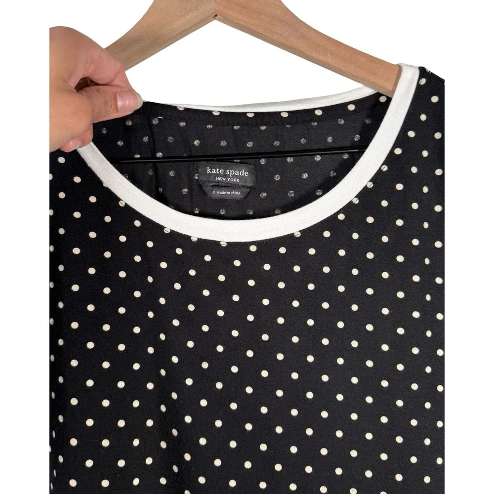 Kate‎ Spade New York Black Polka Dot Ruffle Sleeve Top Small